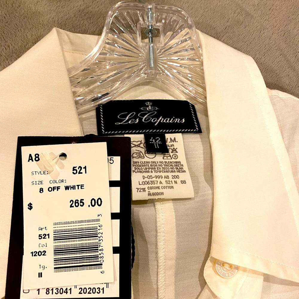 Les copains off-white button up silk shirt